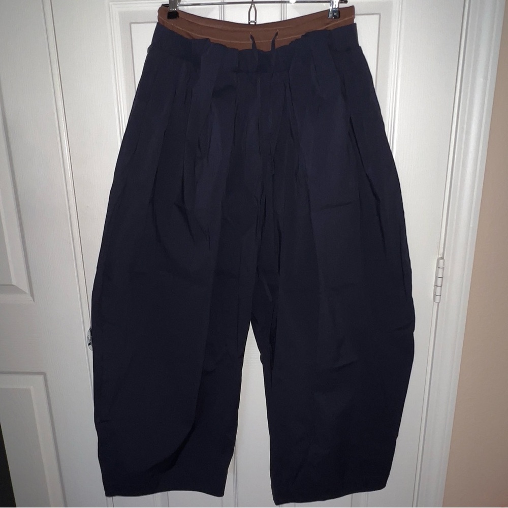 Woman’s Navy and Brown Pants